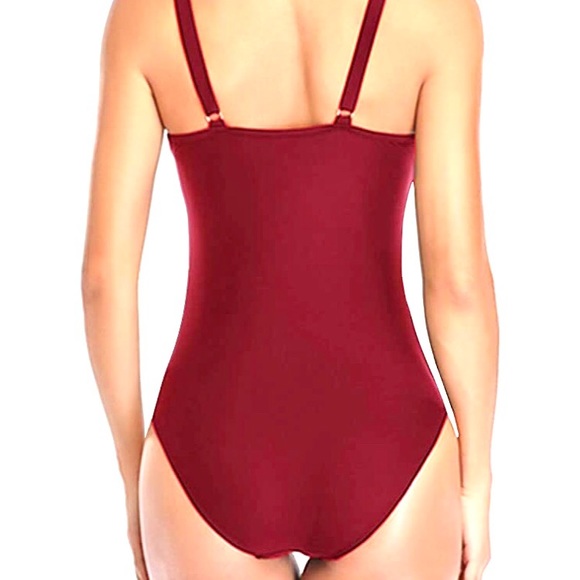 Red One Piece Bathing Suit - Picture 4 of 10